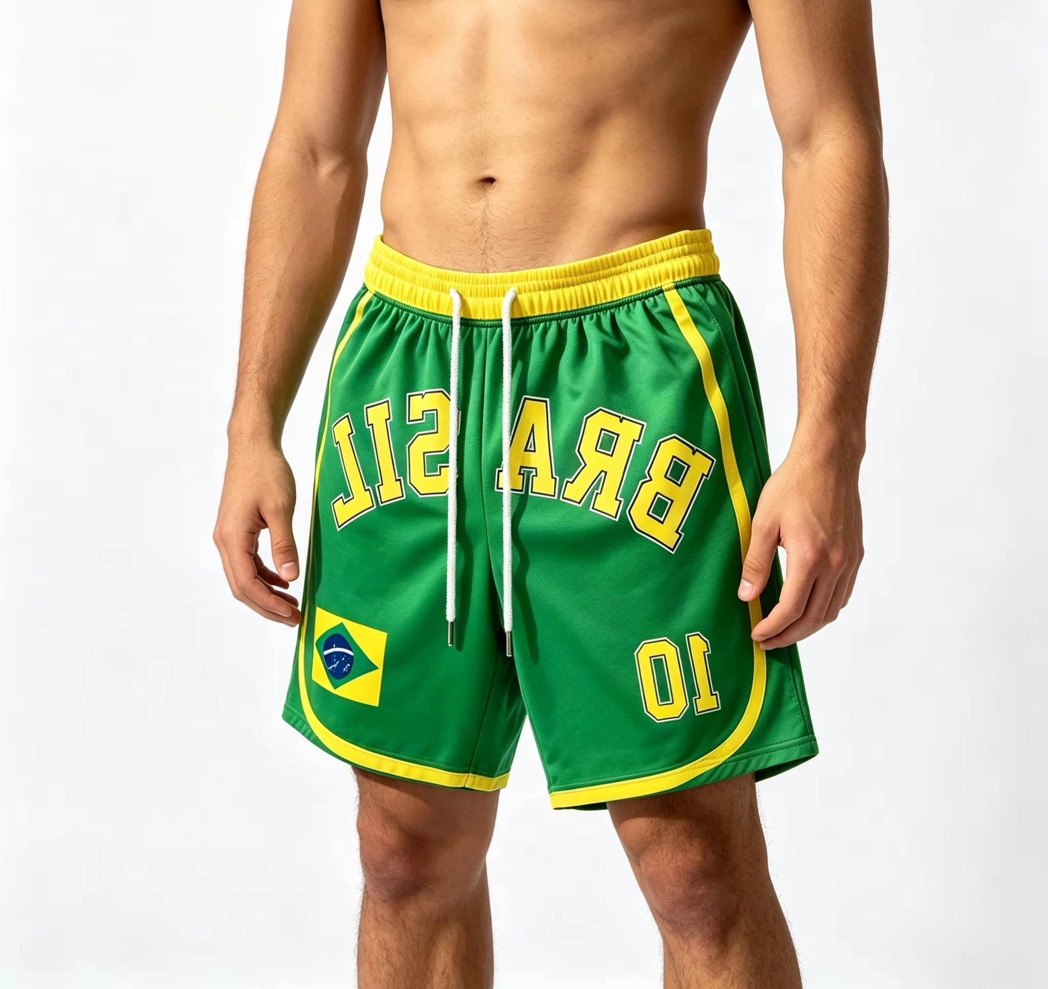 Fashion Brasil Style Football Soccer Shorts Summer Streetwear Gym Athletic Wear Daily Casual Wear Quick Drying Trend Thin Shorts
