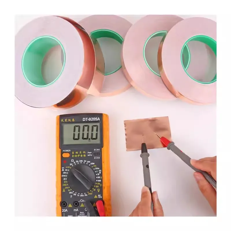 Copper Foil Conductive Tape Double-Sided Electronic Repair Adhesive Tape Repellent Shield Strip for Guitar EMI Shielding Crafts