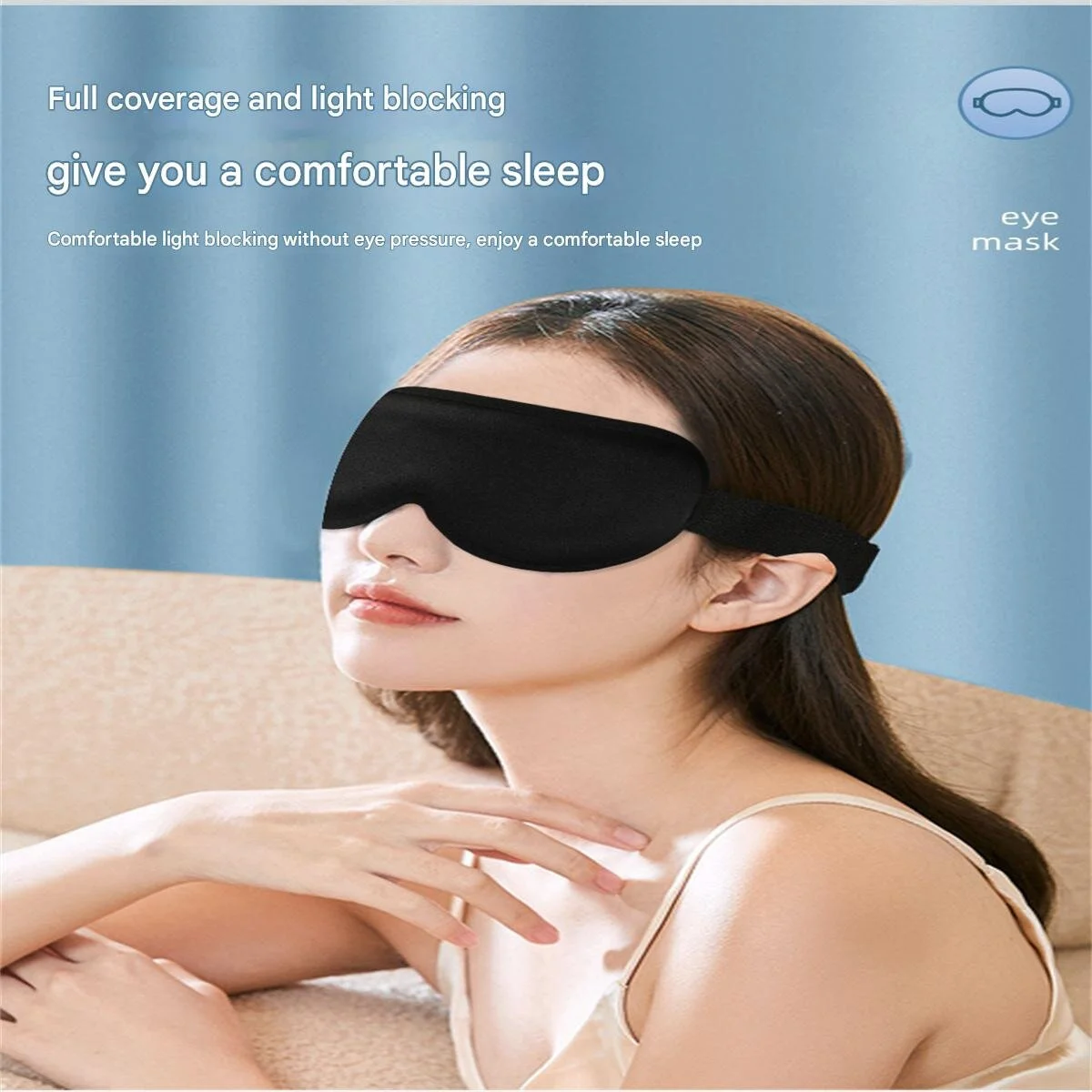 Men and women's sleep eye mask adjustable 3D stereo blackout eye mask office lunch break travel to relieve eye fatigue eye mask