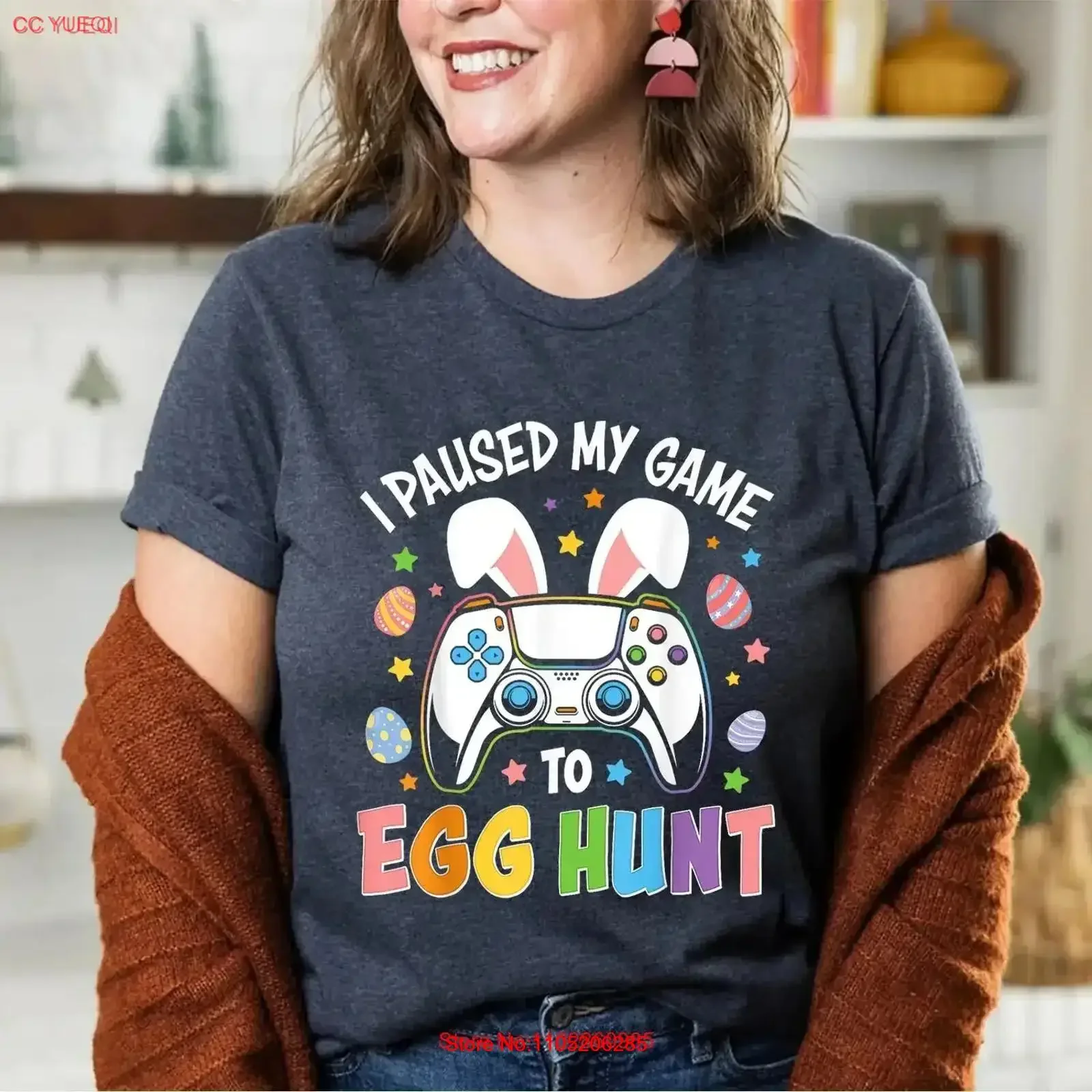 Egg I Paused My Game To Hunt For Gamer T Shirt vintage Washed fashion streetwear Soft Casual Comfortable Stretched vintage