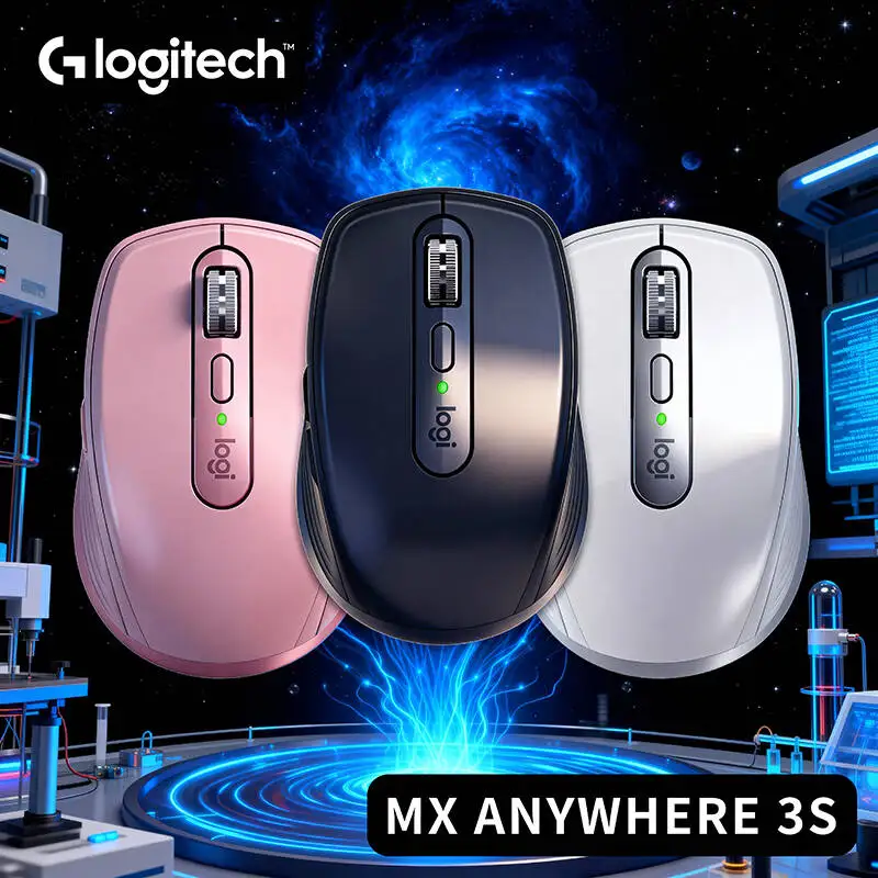 ماوس Logitech MX Anywhere 3S ذو أداء مدمج، تصميم مريح، قابل لإعادة الشحن، سريع التمرير لأجهزة الكمبيوتر المحمول Mac