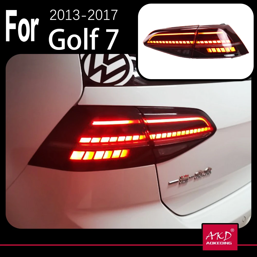 AKD Car Model Tail Light Parts For VW Golf 7 Golf7 MK7 2013 Taillights Rear Lamp LED DRL Signal Brake Reversing Parking Facelift