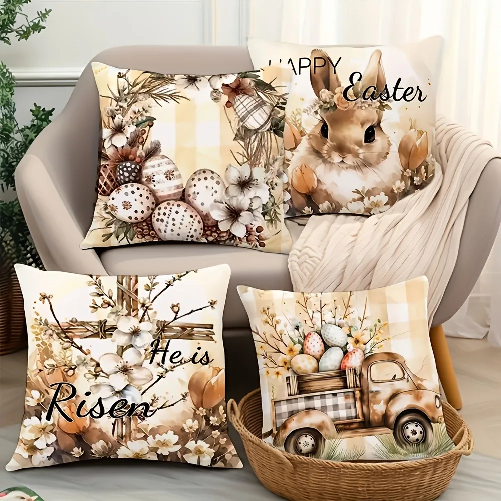 Easter Collection Pillowcases Holiday Bedroom Living Room Decoration Polyester Cushion Covers Nordic Home Decor Pillowcases