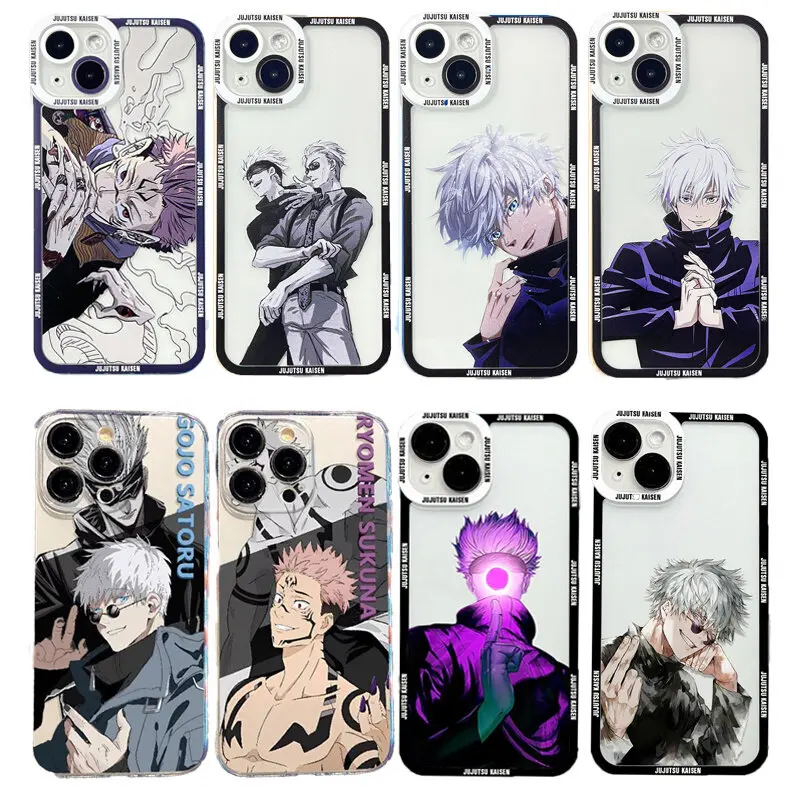 Anime Cartoon J-Jujutsu Kaisen Case For Motorola Moto G22 G30 G52 G32 G53 G73 G72 G71 G60S G9 Play Plus EDGE 40 PRO Clear Casing