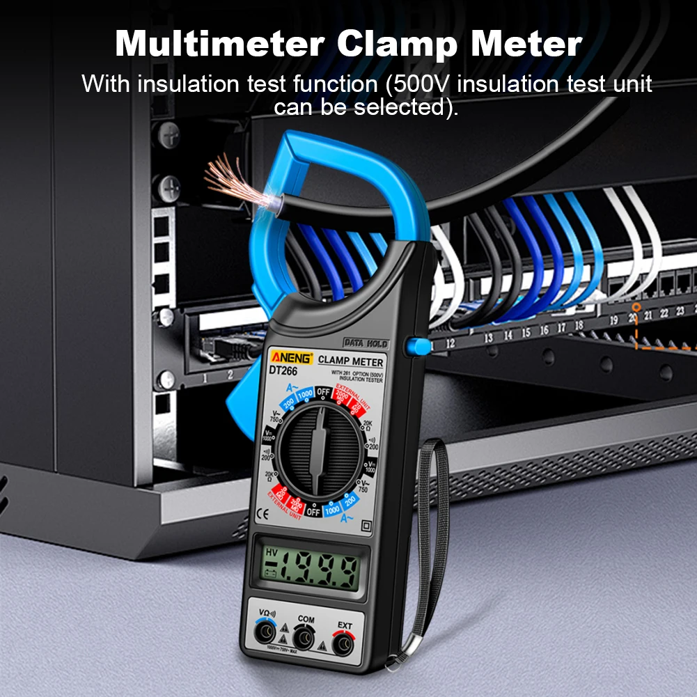 ANENG DT266 1999 Counts Digital True RMS Multimeter Professional Clamp Meter LCD AC DC Current Tester Data Show Clamp Tester