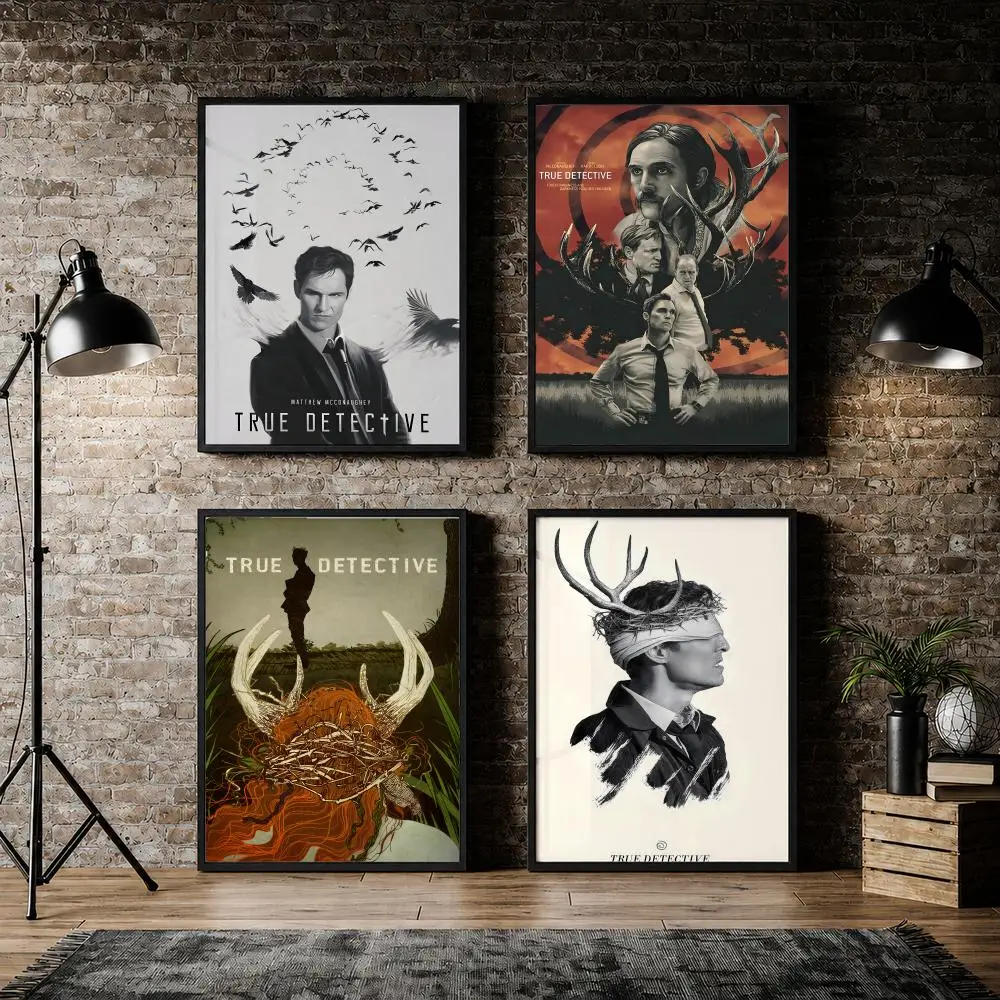 Series T-True D-Detective Crime Poster Pvc HD Peel and Stick Modern poster Home Office Living Room Dining Room Wall Decor