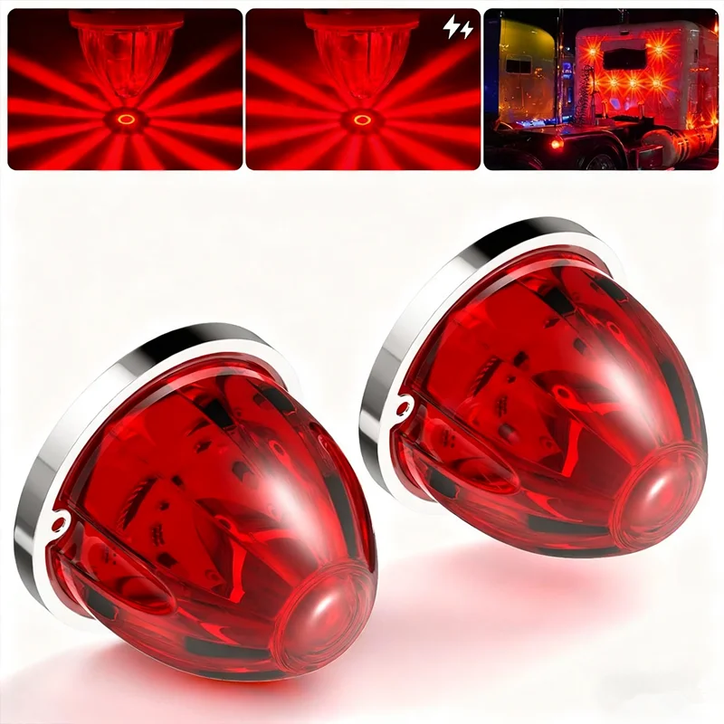

2x LED Watermelon Lights Clearance Truck Trailer Strobe Side Marker Light 12V 24V Car Lorry Underlight Warning Signal Lamp