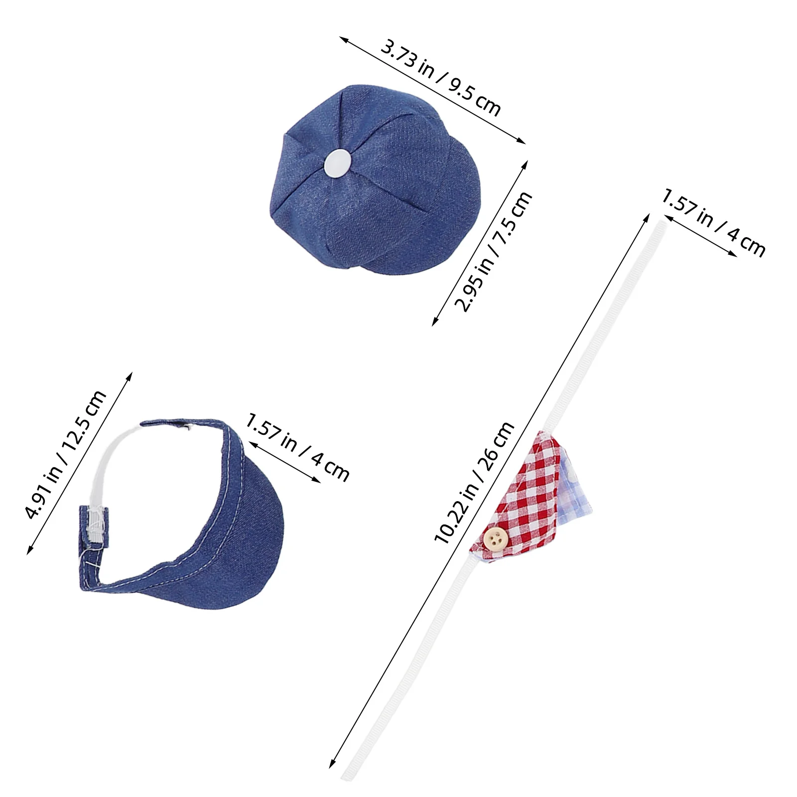 12 قطعة وشاح الثلاثي قبعة بيريه صغيرة مجموعة ل 10 سنتيمتر الزي اكسسوارات الصيف الأشعة فوق البنفسجية حماية قبعات مصغرة زينة القماش الناعم