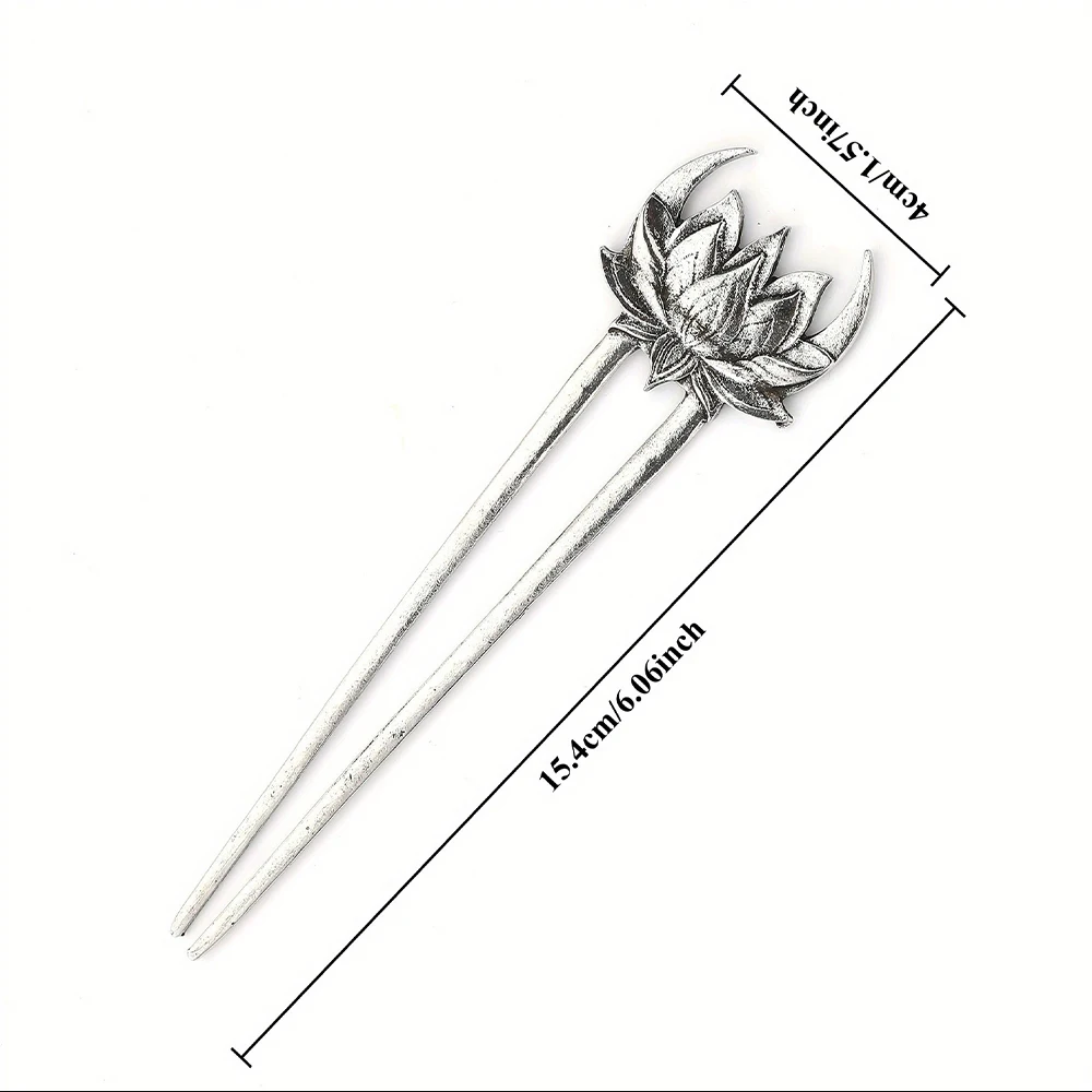 Einfache, elegante Wikinger-Haarspange im Retro-Lotus-Stil, U-förmig, für Damen, trendige, vielseitige Haaraccessoires im norwegischen Stil für Partys – Detail 2