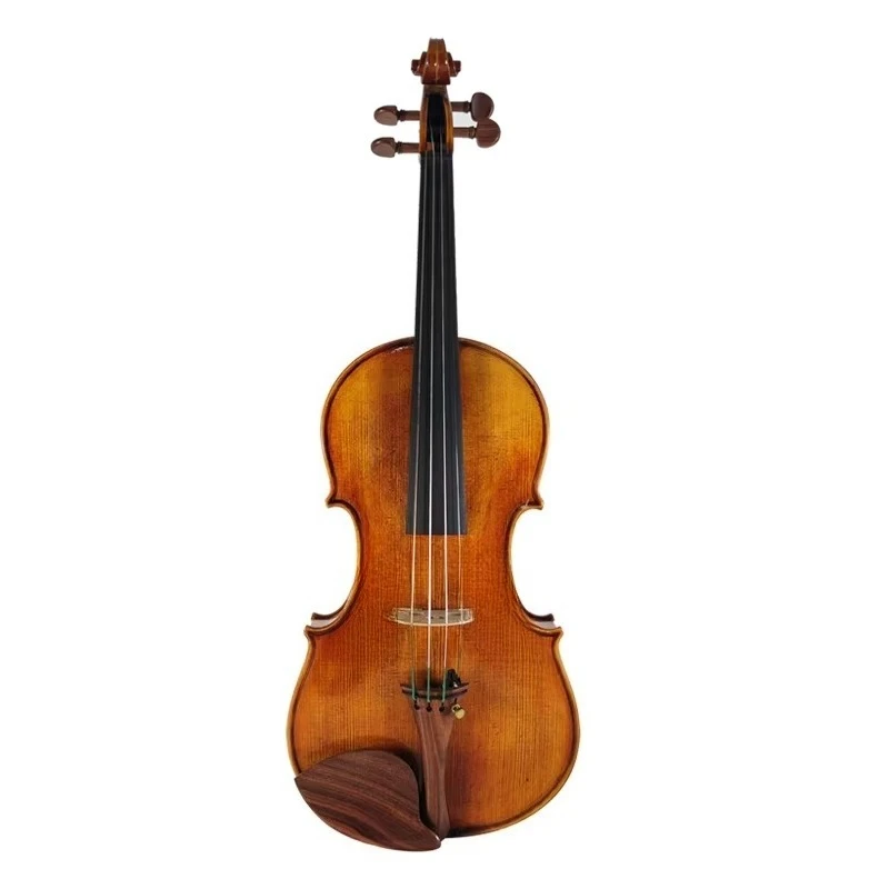 Craft Handcrafted Violin Exquisitely Carved Spruce Flame Maple Rich Sound Elegant Orange Brown String Instrument