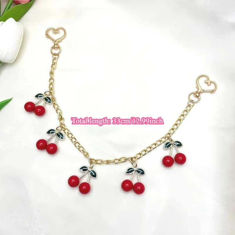 

New Pendant Ladies Chain Joker Bag Chain Decorative Cherry Handbag Dripping Alloy Bag Accessories