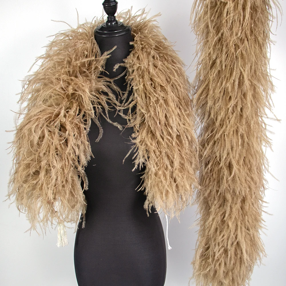 

20 Layers 90cm Reinforced Thickened Colorful Ostrich Feather Strips Stage Performance Costume DIY Accessories