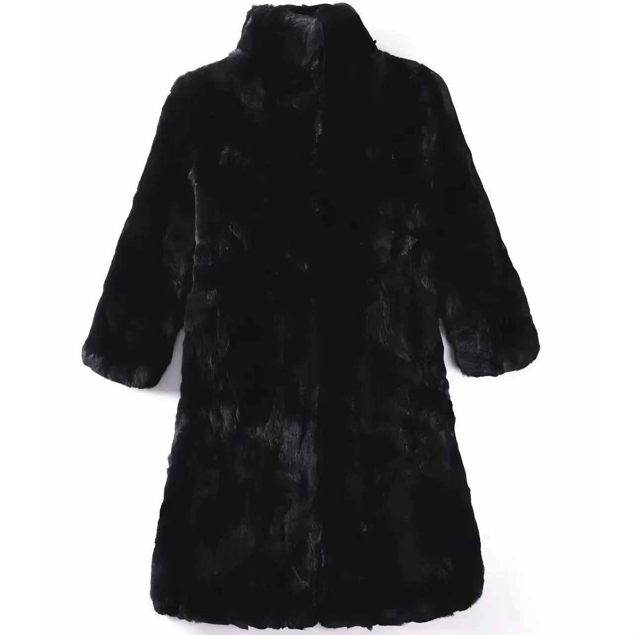 Real Rex Rabbit Fur Coat for Women, Thick Warm Overcoat, Loose Jacket, Female Clothing, Single Breasted, High Quality, Winter