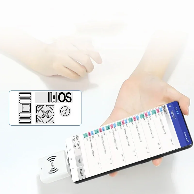 2025/Frosted Shell UHF OTG Reader 860-960Mhz Type-C Interface Rfid Reader قارئ الهاتف المحمول مع APK، SDK