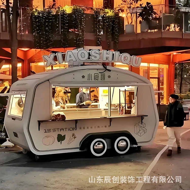 

Internet celebrity special selling dining car traction mobile multi-functional food snack car coffee milk tea cold drink car