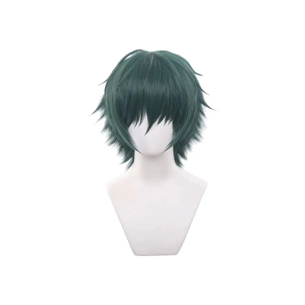

Anime Cosplay Maki Zenin Wig Short Straight Dark Green Synthetic Hair Peluca For Frieren Festival Halloween Props