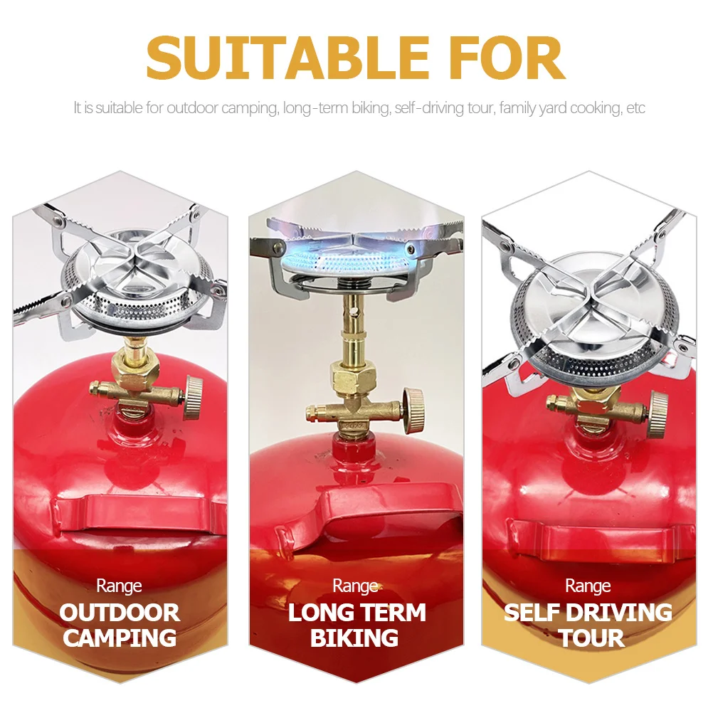 

Windproof Camping Gas Portable Outdoor Mini Burner Foldable Cooking Stove For Hiking Picnic Bbq Durable Metal Stove Head Zinc
