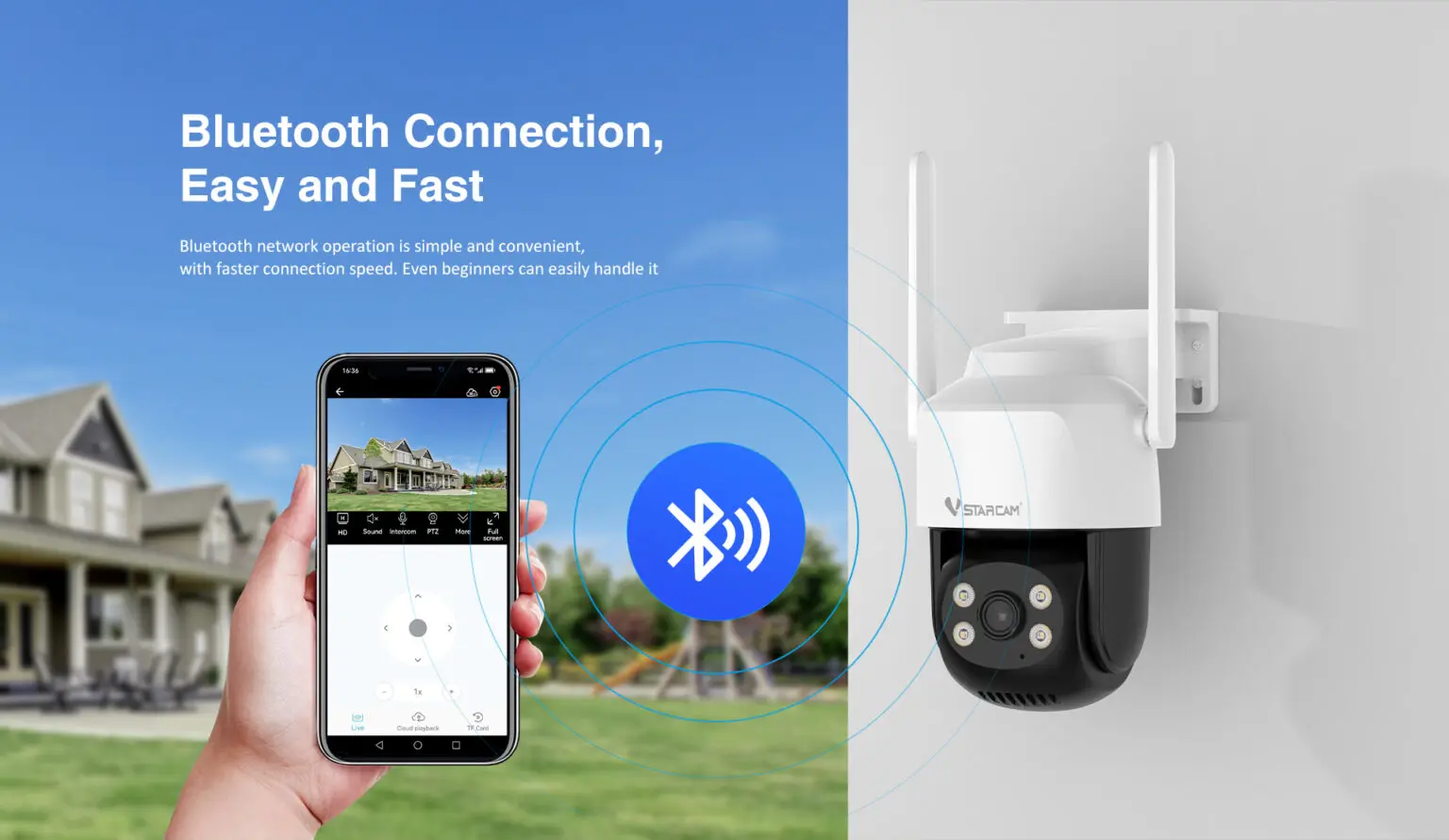 Vstarcam C662 2MP 1080P O-Kam APP كامل اللون اللاسلكية PTZ IP كاميرا بشكل قبة AI كشف الإنسان أمن الوطن شاشة CCTV #4