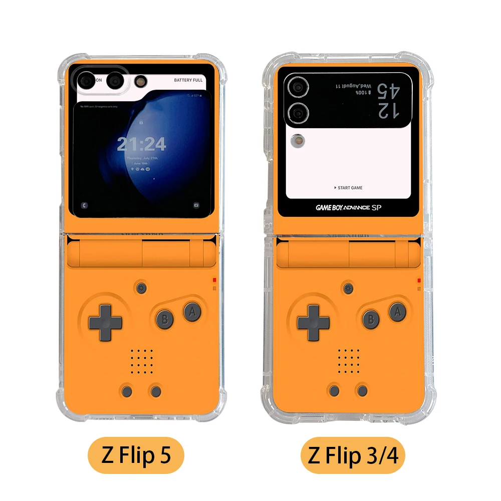 Fashion Retro machines Phone Case for Samsung Galaxy Z Flip 3 4 Z Flip 5 Z Fold 4 5G PC Soft Anti-fall G-Gameboy Boy Game Cover