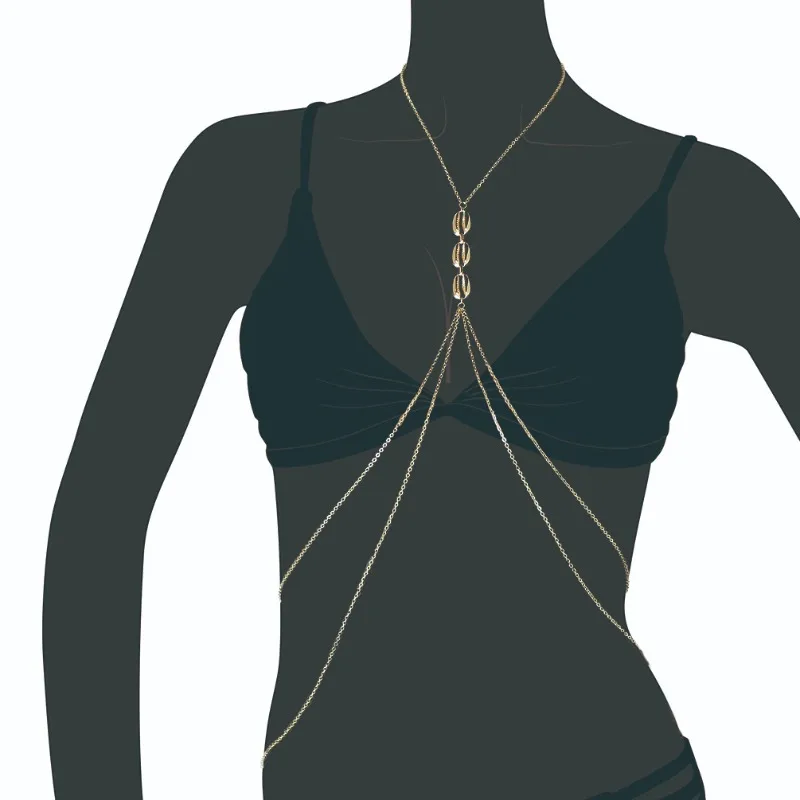 Stainless Steel Body Chain Necklace Simple Belly Waist Chain Bikini Harness Crossover Body Chain Sexy  Body Jewelry for Women