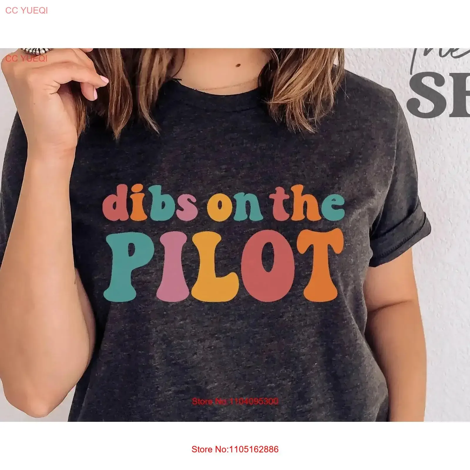 Dibs On The Pilot T Shirt Divertente Retro Piloti Moglie Per La Fidanzata Del Pilota Orgoglioso Matrimonio Vintage Lavato Streetwear Grafico