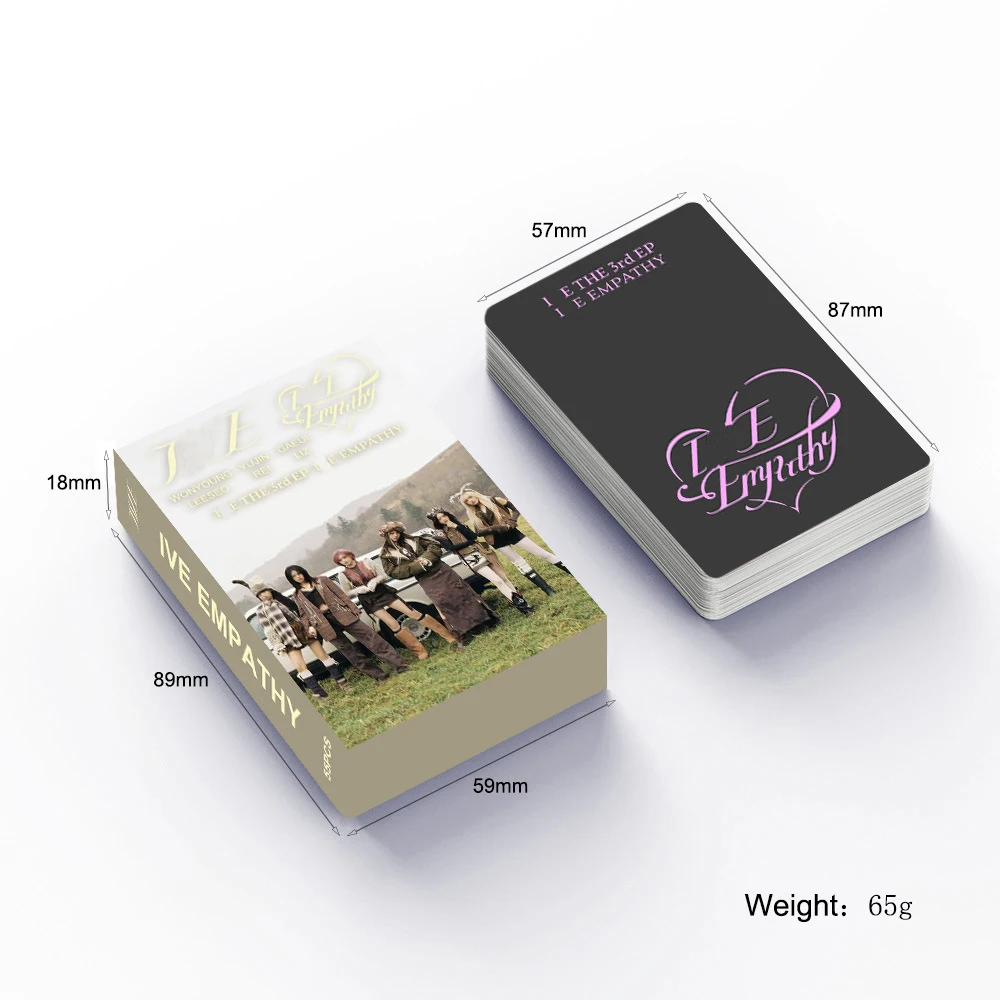 55 قطعة من ألبوم KPOP Wonyoung LIZ بطاقات Lomo المعبأة في صندوق بطاقات الصور Yujin Gaeul Rei Leeseo مجموعة بطاقات Lomo على الوجهين