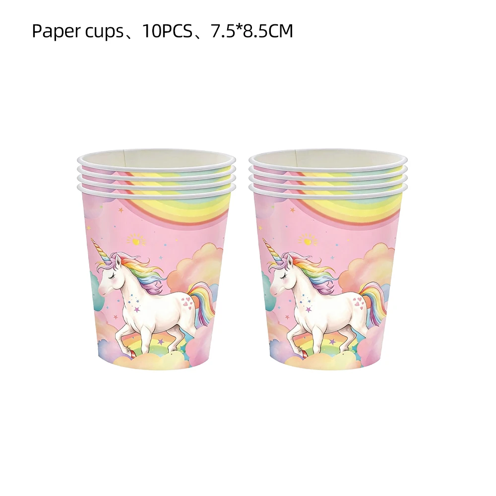 Unicorn Party Decorations Paper Plate Cup Banner Tablecloth Seal Stamps Birthday Party Supplies Party Favors Rewards Prizes view 3