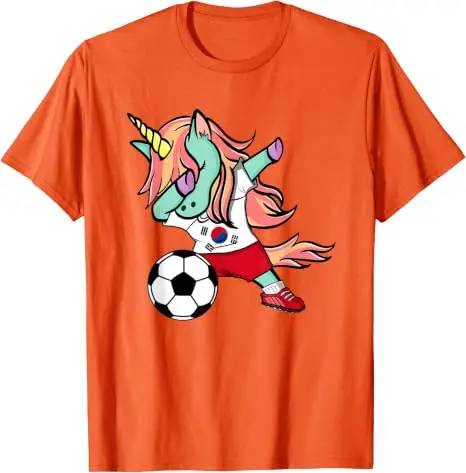 South Korea Vintage Soccer Ball Football Jersey T-Shirt Dabbing Unicorn Boys Football Game Day Tee Graphic Apparel Novelty Gift - view 3