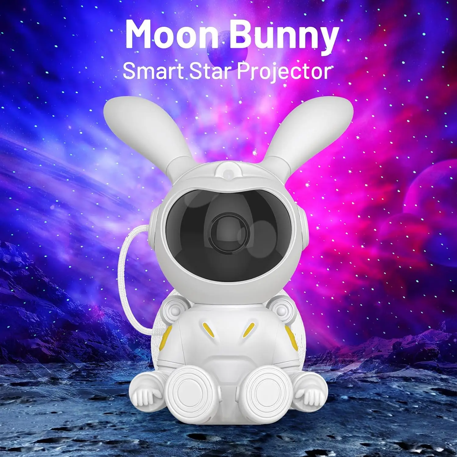 2024 new moon rabbit starlight projection lamp 5V-USB plug-in with remote control bedroom nightlight star laser atmosphere lamp