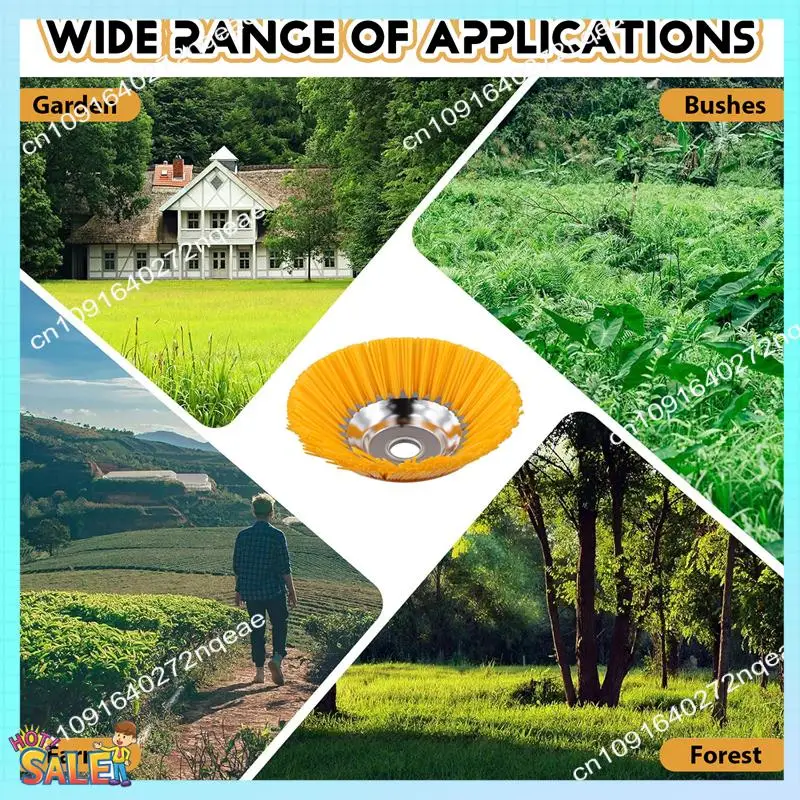 

N08R 8Inch Weed Brush Cutter Head Lawn Mower Grass Trimmer Head Nylon Wire Wheel Rotary Weed Brush For Garden Lawnmower
