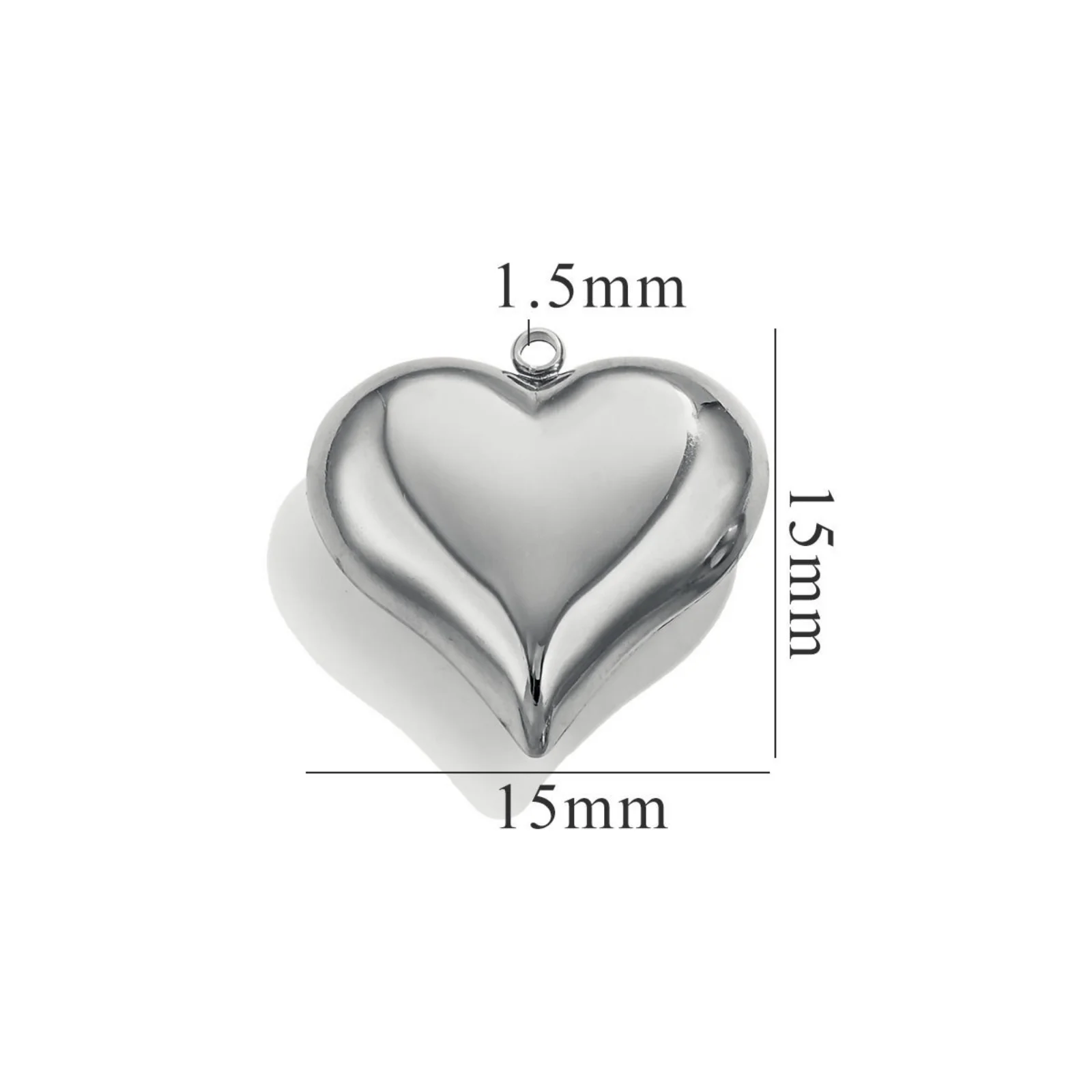 1pc New Stainless Steel Charms Gold Color Sweet Heart Polished Pendant DIY Necklace Earrings For Women Party Jewelry Findings