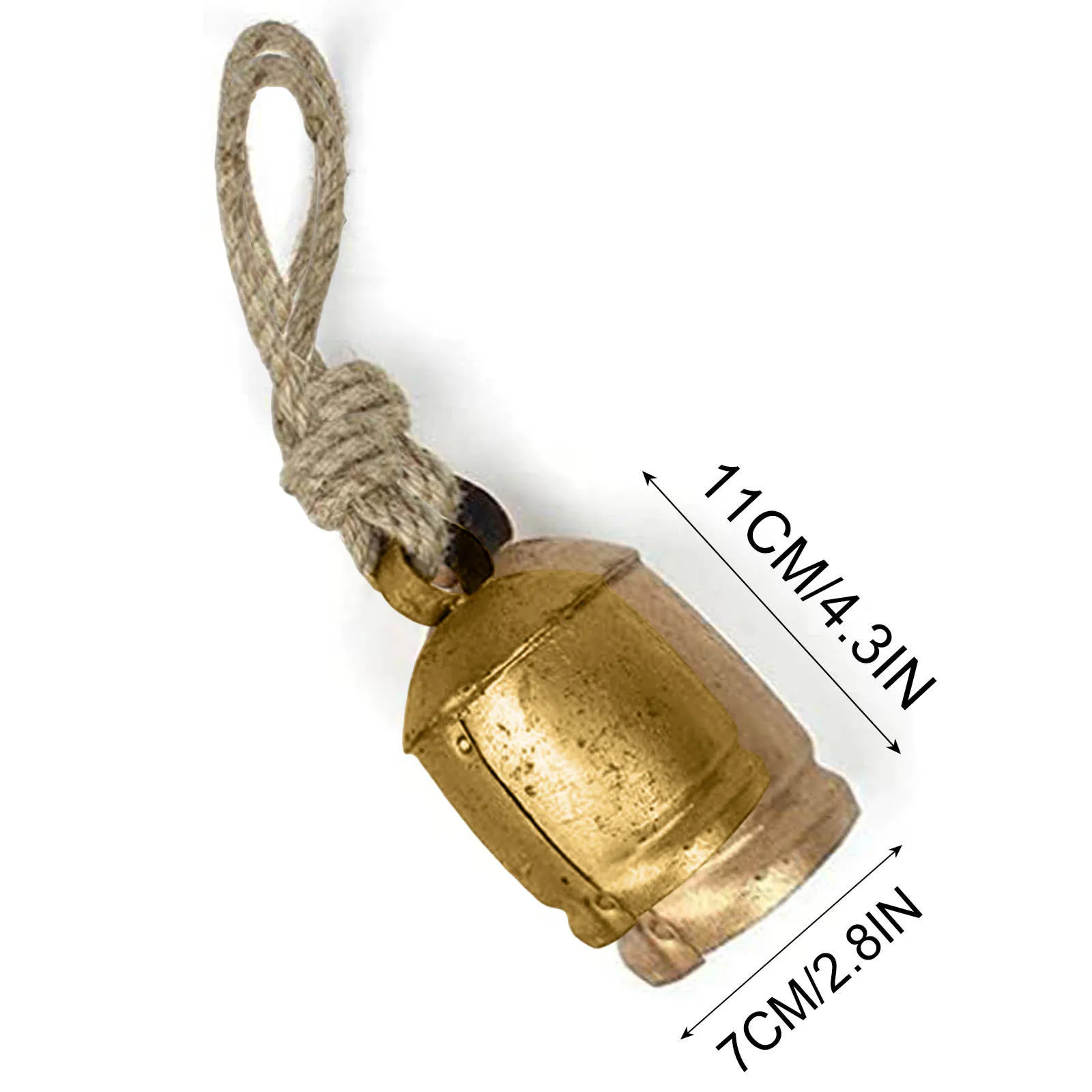 Vintage Style Metal Christmas Bells Rustic Brass Gold Large Bell Cow for Home Garden Decor Crafts Christmas Decorations