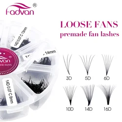 Fadvan Premade Fan Lashes Loose Narrow Short Stem Volume Fans  3D/5D/6D/10D/14D/16D Pointy Base Russia Volume Eyelash Extensions