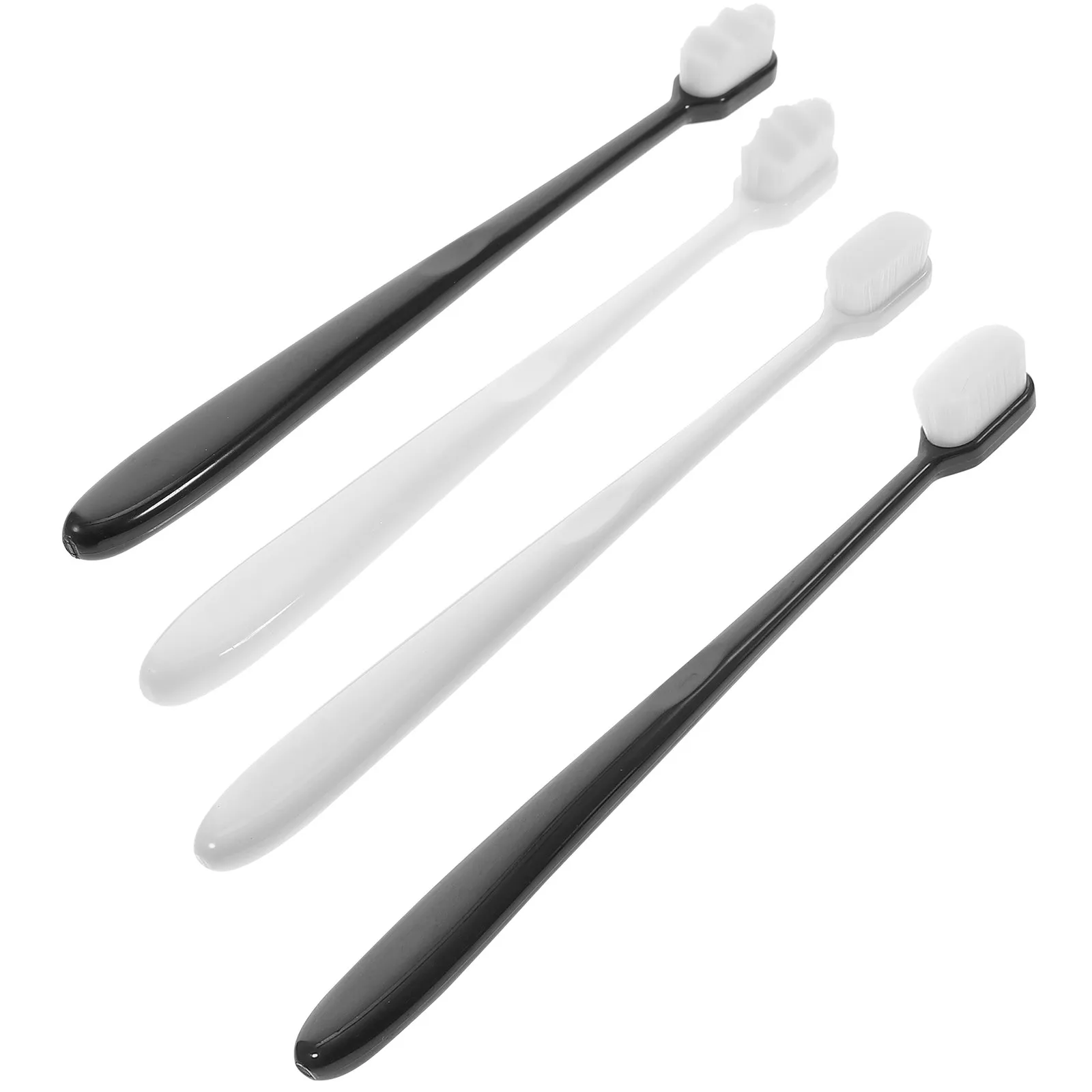 

4 шт., зубная щетка с ультратонкой щетиной, мягкая щетина, дорожная зубная щетка для взрослых, портативная, легкая, компактная, с нескользящей ручкой для кемпинга