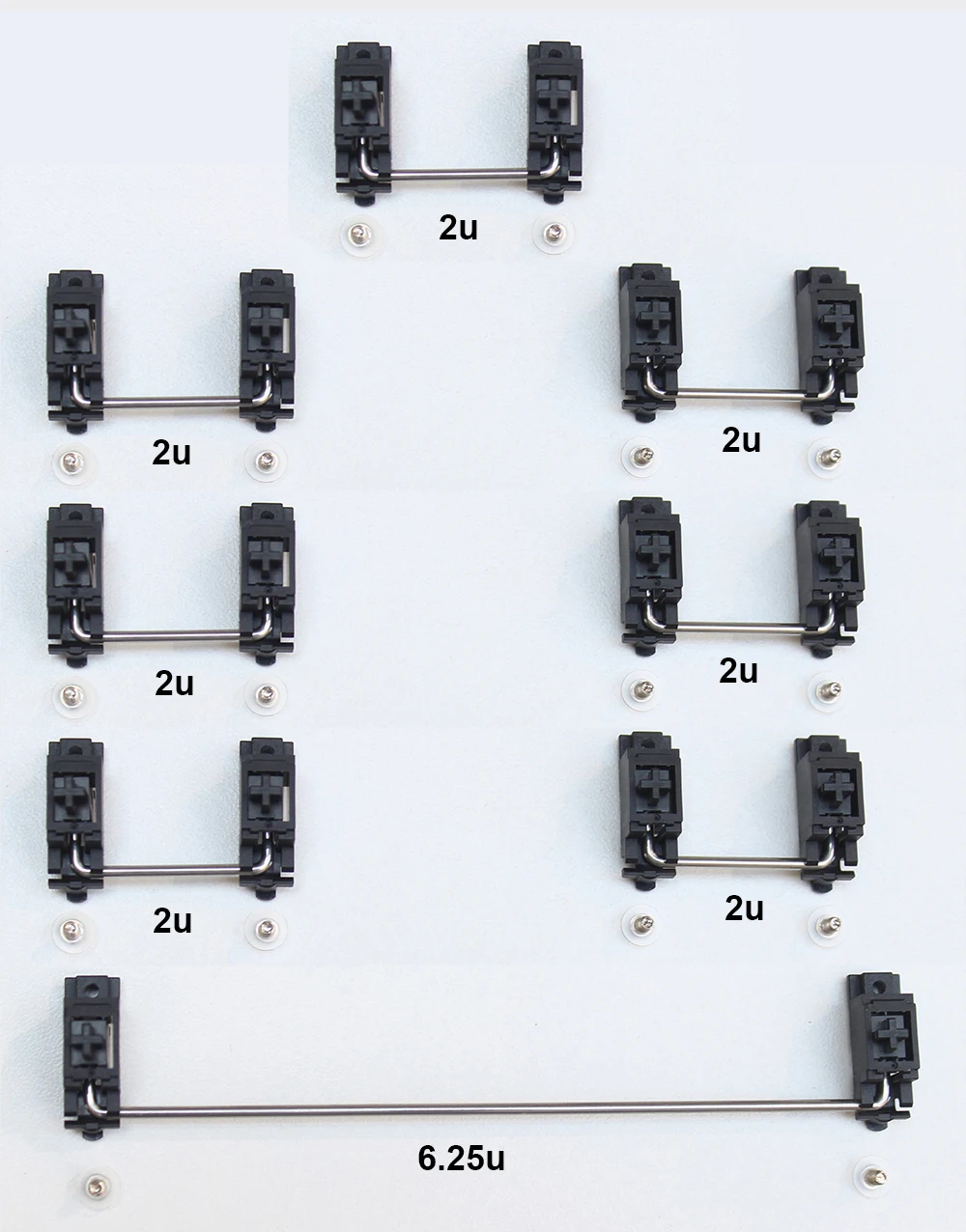 Stabilisateurs vissés pour montage PCB, adaptés à aucun commutateur MX pour claviers mécaniques 2u 3u 4.5u 6u 6.25u 7u