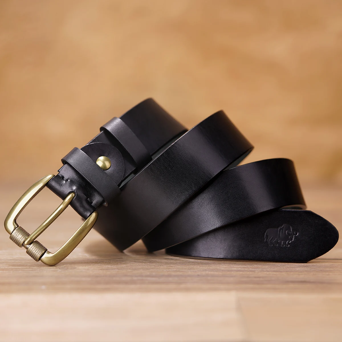 BISON DENIM Retro Cowskin Leather Men's Belt High Quality Pin Buckle Cowboy Belts Perfect Gift for Father's Day Valentine's Day view 5