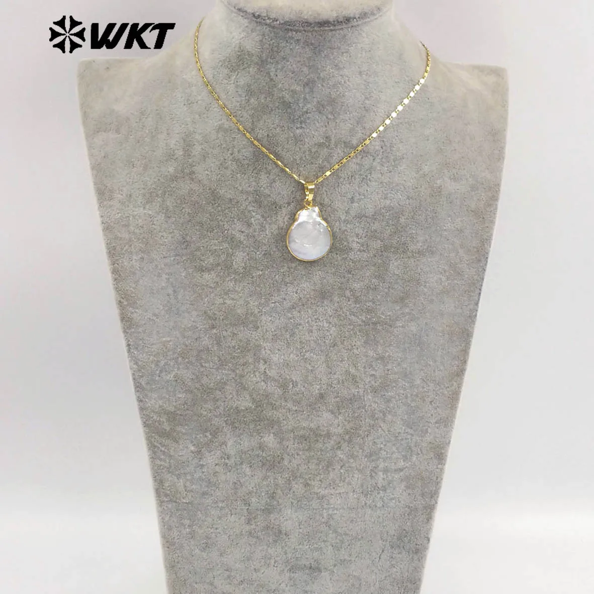 

WT-JN347 Высококачественное универсальное ожерелье из натурального пресноводного жемчуга в стиле ретро 18 дюймов с покрытием из настоящего золота 18 карат для девочек, свадебные украшения