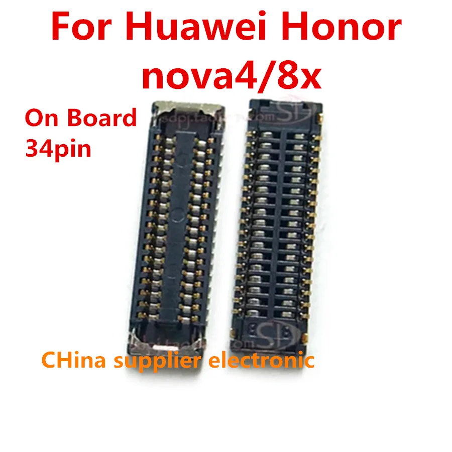 10pcs-100pcs 34pin LCD Display Screen Flex FPC Connector For Huawei Nova 4/Nova 4E/P30 Lite/MATE RS/Honor 8X/Enjoy 9 Plus Port