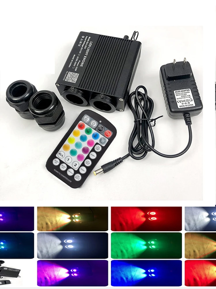 Imagem -02 - Novas Luzes de Fibra Óptica Cabeças Duplas Inteligente App Luz Motor Sala Carro Controle rf Cabo Efeito Estrelado Teto Luzes Rgbw Wapp Novo