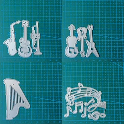 Musical Instruments Metal Cutting Dies Mold Scrapbooking Decoration Paper Cards Craft Knife Mould Template Embossing Stencils