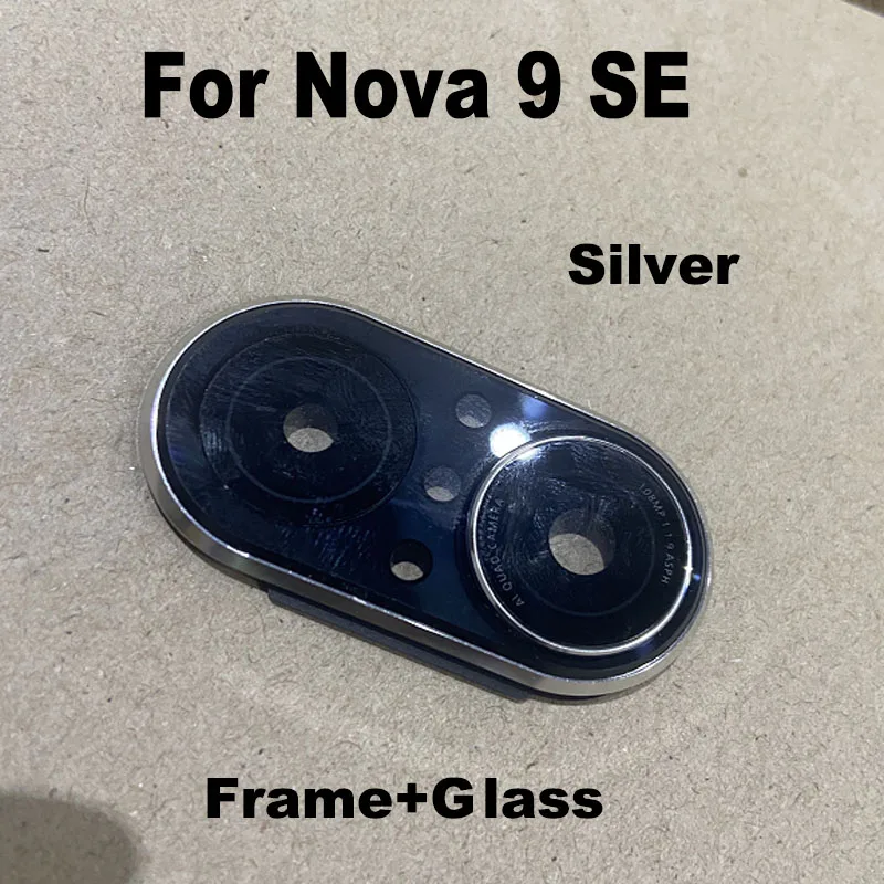 For Huawei Nova 9 SE 9SE Back Camera Lens Rear Glass Cover Upper Glass Replacement With Frame Cover Adhesive Sticker