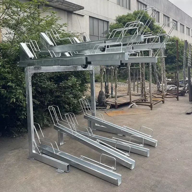 2 Tier Bike Rack Stackable Cycle Vertical Bike Storage Stand for Parking Rack