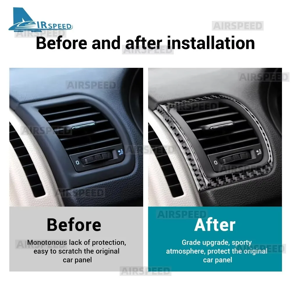 Soft Carbon Fiber Sticker For Skoda Fabia 2 MK2 5J 2007-2010 2011 2012 2013 2014 Car Air Outlet Frame Side of Center Console - view 3