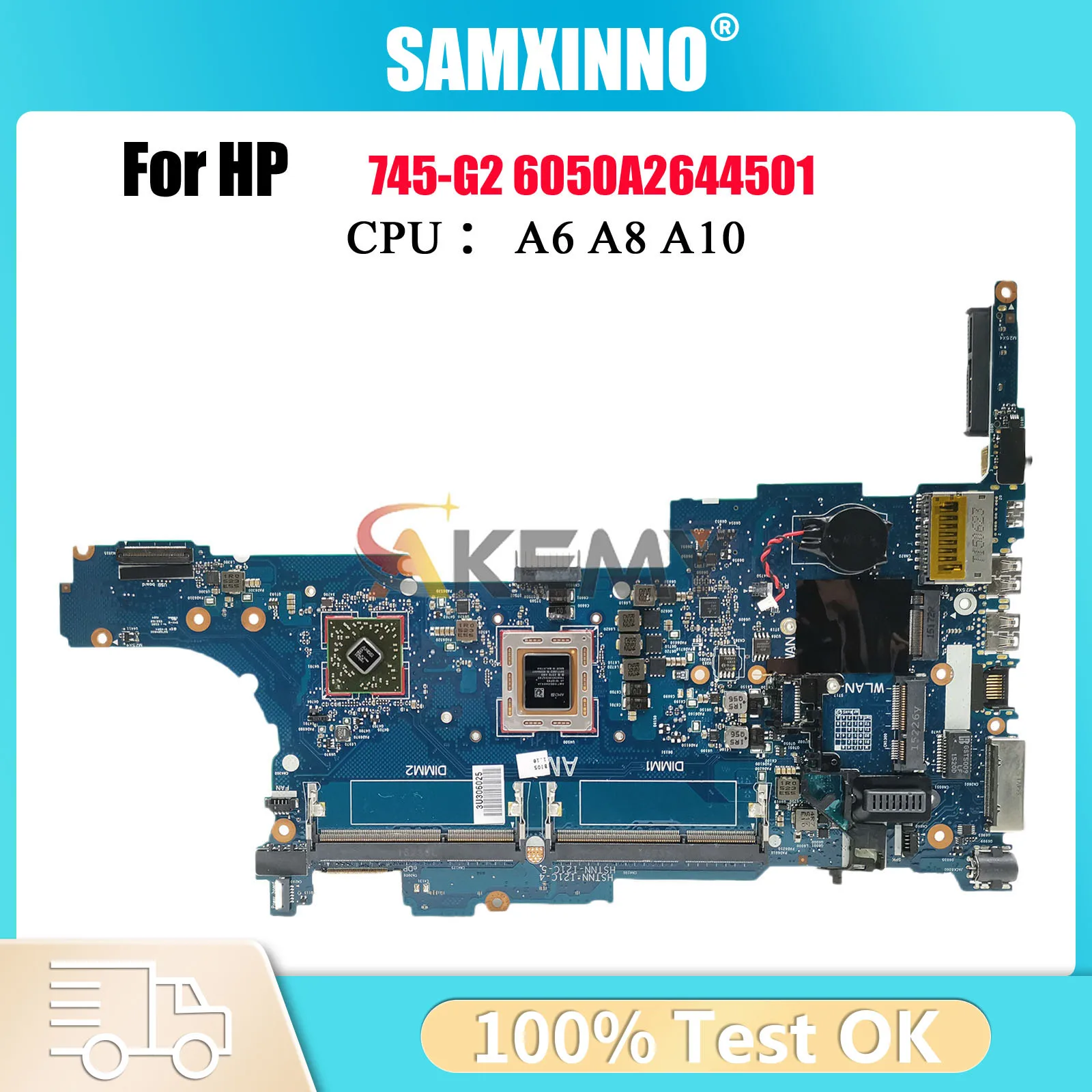 6050A2644501 Para HP EliteBook 745 G2 845 G2 Laptop Placa-mãe 802542-601 Com A8-7150B A10-7350B CPU DDR3 100% Totalmente Testado