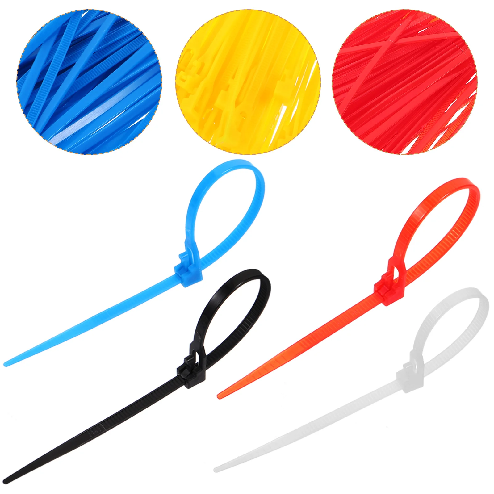 

500 Pcs Bundle Fixing Ties Nylon Securing Cord Cable Small Zipper Self-locking Reusable Black Wire for Cords Fastening Straps