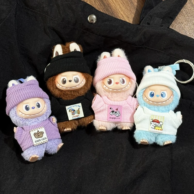 Ropa para muñeca Labubu, conjunto de camiseta y sombrero con solapa de punto, conjunto para Labubu 4,0, Pin de los monstruos para la serie Love, accesorios DIY