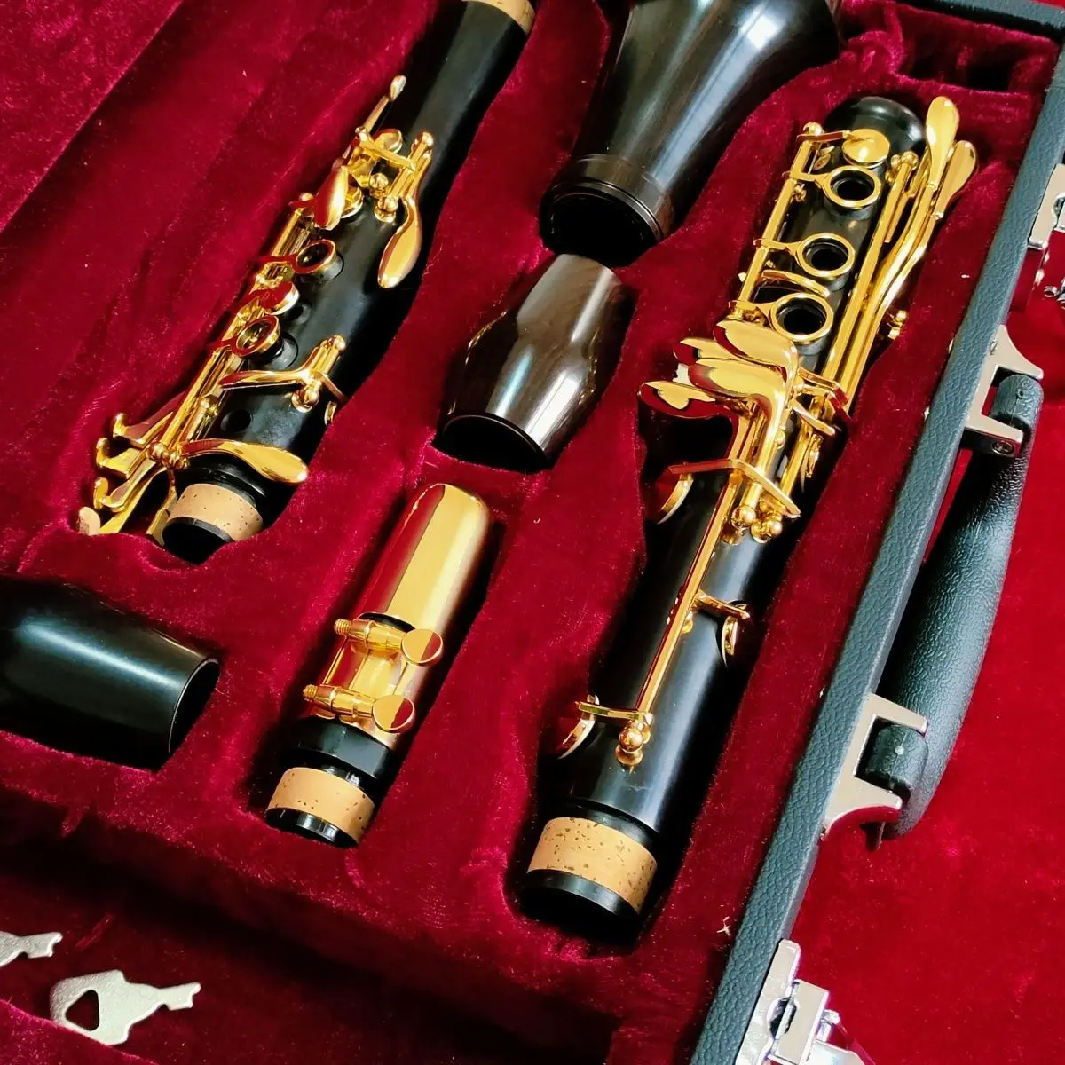 Wooden French Bb Clarinet with Box, 17 Keys, Professional Woodwind Instrument, Tenor with Reed, Musical Instrument Parts