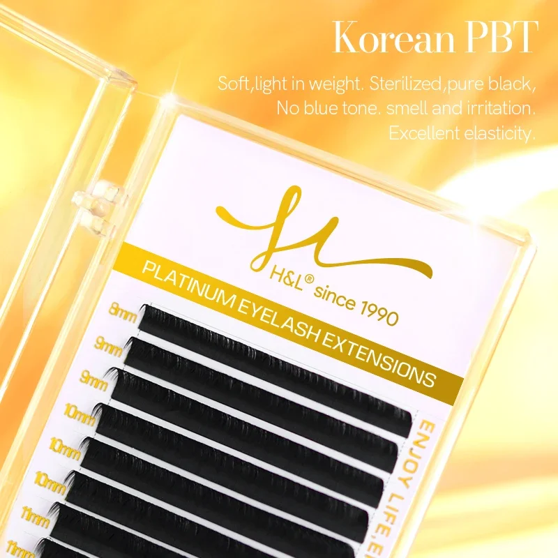 H&L SINCE 1990 16Rows Faux Individual Lashes Maquiagem Cilios for Professionals Black Soft Eyelash Extension Thin Tape