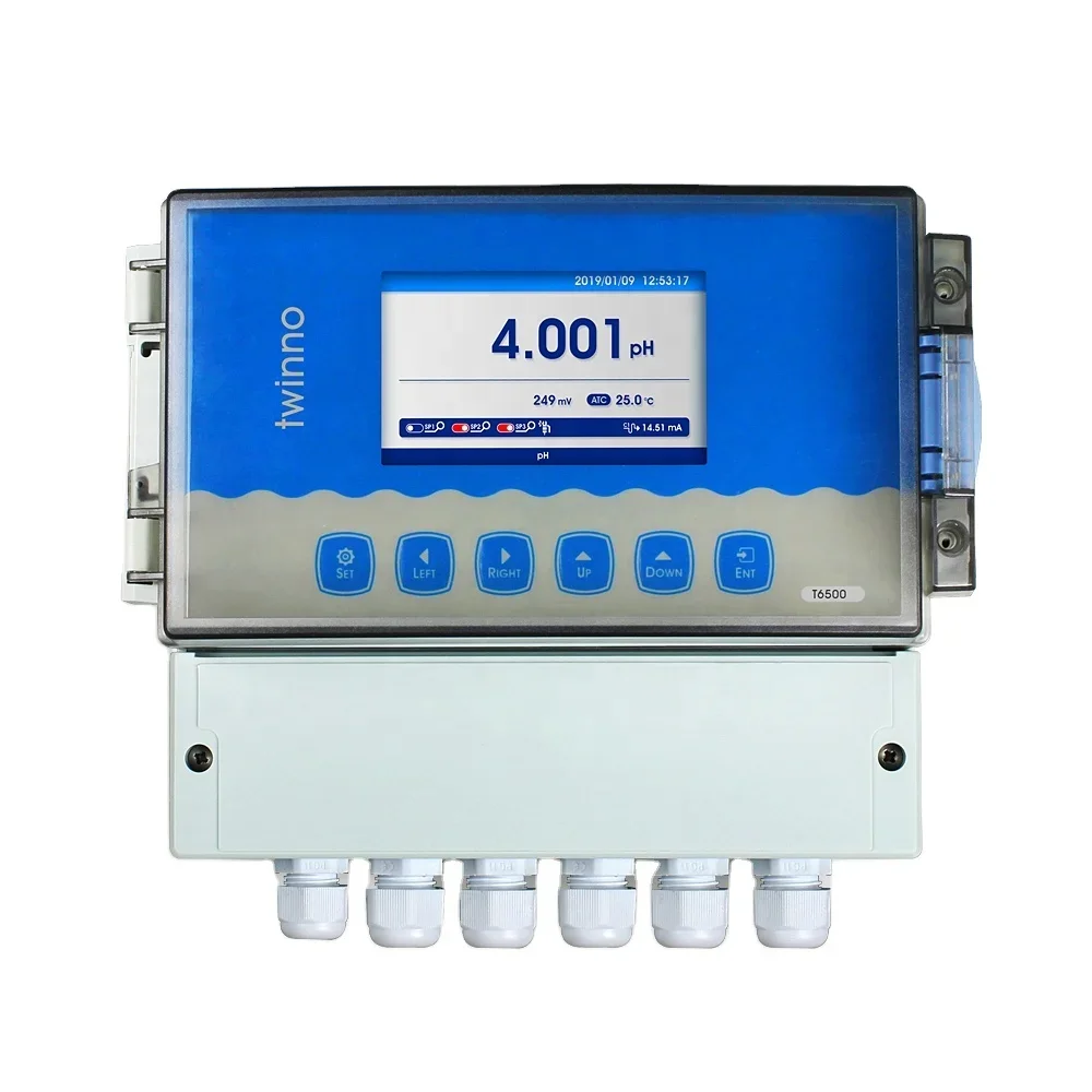 CE Certified ph electrode probe and Transmitter with 4~20mA RS485 output signal relay control trend history chart