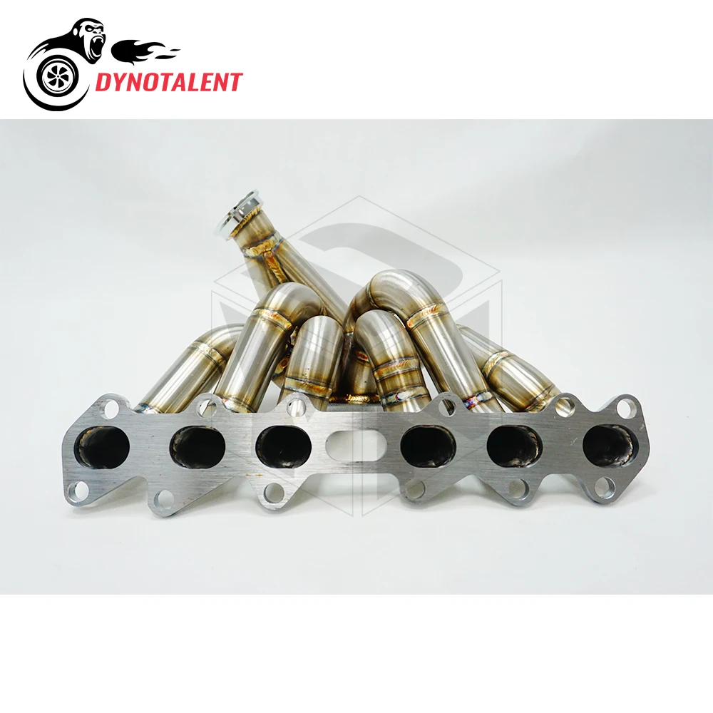 Dyn racing escovado 3mm tubo de vapor ss304 falnge t4 coletor de rolagem dupla para supra 2jzgte 2jz-gte 2jz 1993-1998